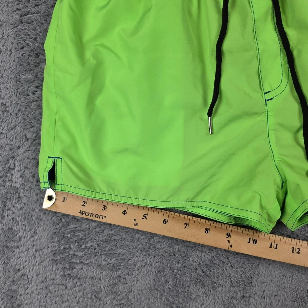 Diesel Swim Trunks Mens S Neon Green Blue Logo Drawstring Beachwear 2